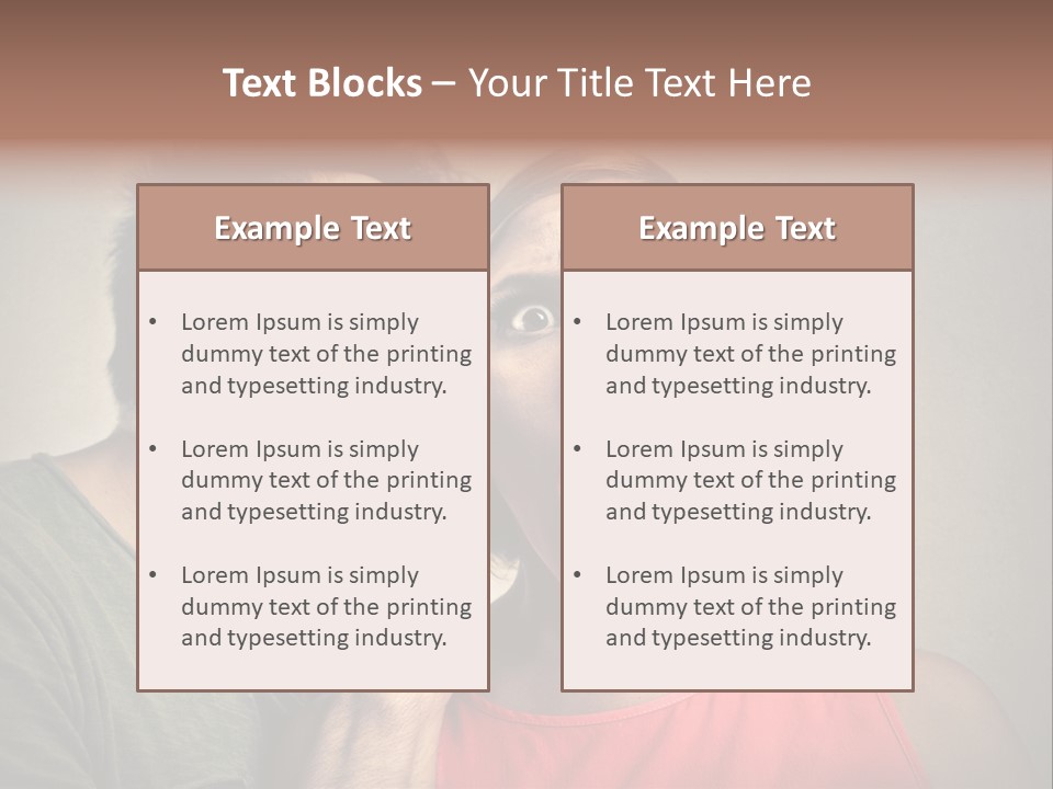 A Man And A Woman Covering Their Mouths With Their Hands PowerPoint Template