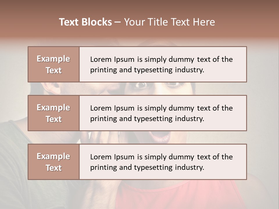 A Man And A Woman Covering Their Mouths With Their Hands PowerPoint Template