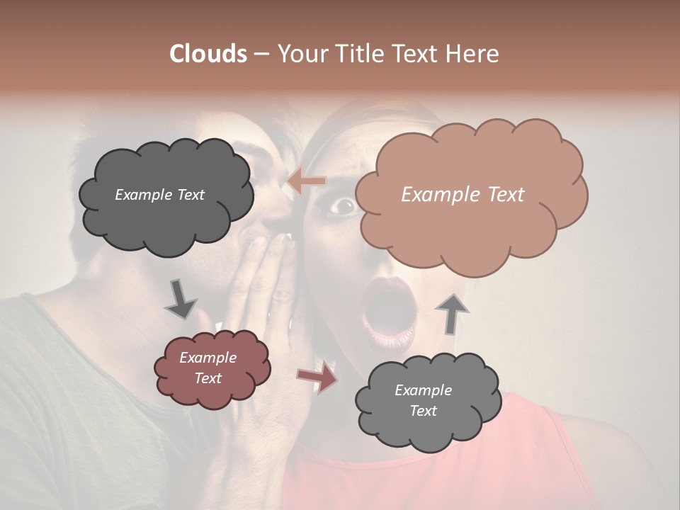 A Man And A Woman Covering Their Mouths With Their Hands PowerPoint Template