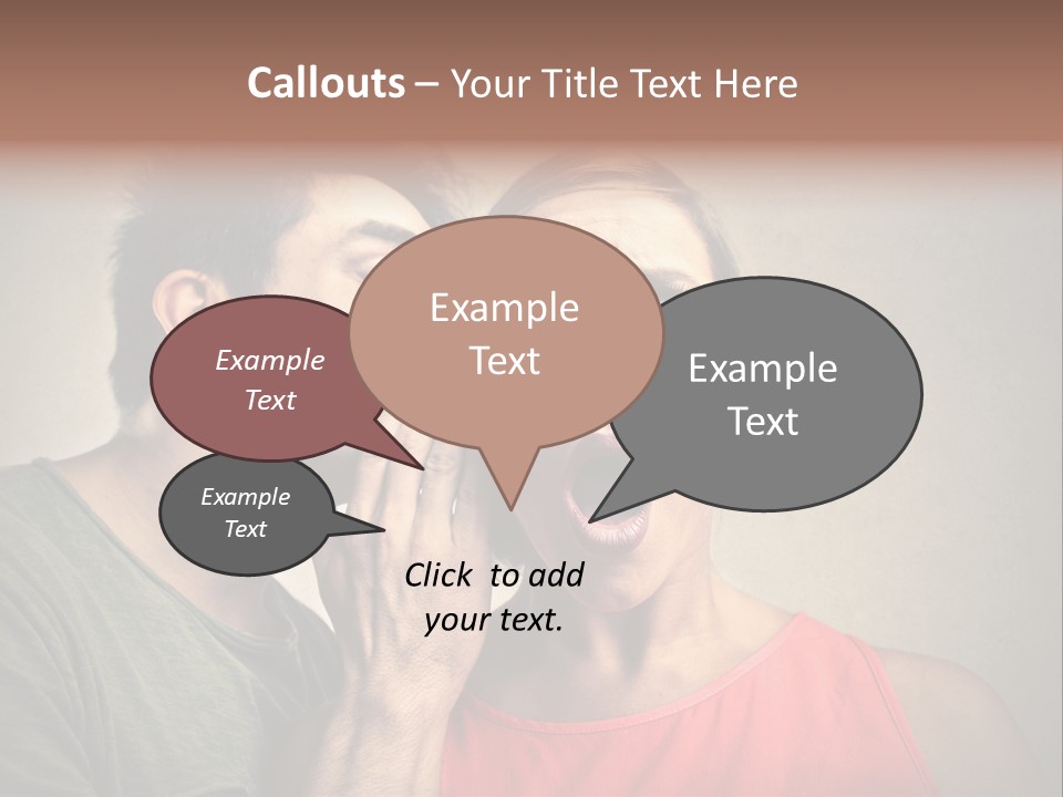 A Man And A Woman Covering Their Mouths With Their Hands PowerPoint Template