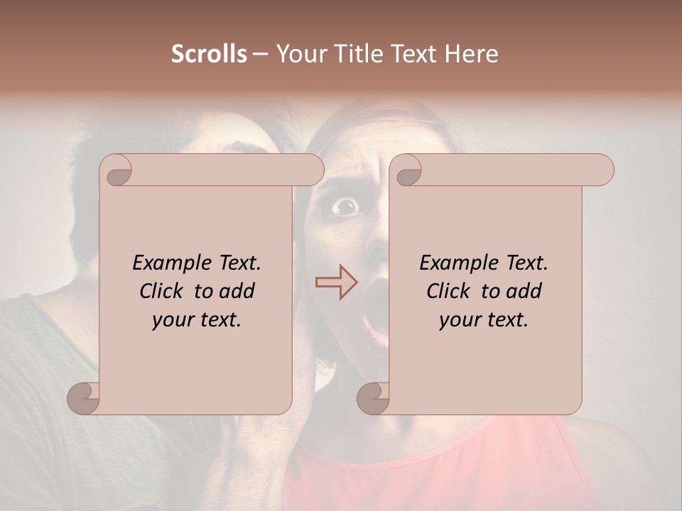 A Man And A Woman Covering Their Mouths With Their Hands PowerPoint Template