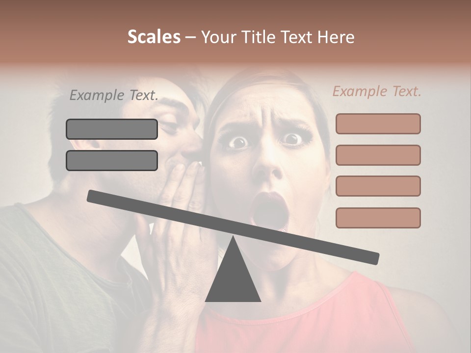 A Man And A Woman Covering Their Mouths With Their Hands PowerPoint Template