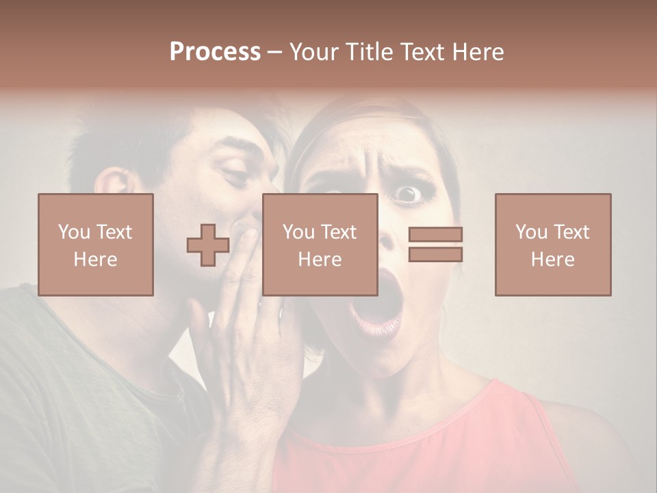 A Man And A Woman Covering Their Mouths With Their Hands PowerPoint Template