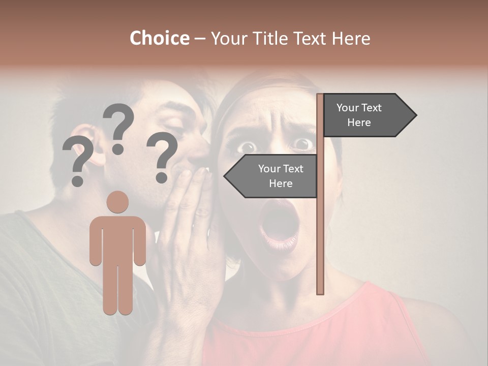 A Man And A Woman Covering Their Mouths With Their Hands PowerPoint Template