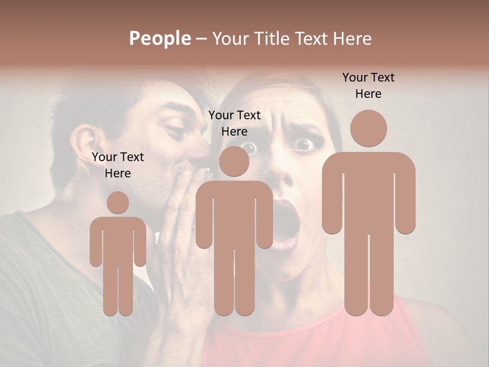 A Man And A Woman Covering Their Mouths With Their Hands PowerPoint Template