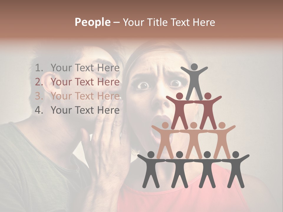 A Man And A Woman Covering Their Mouths With Their Hands PowerPoint Template