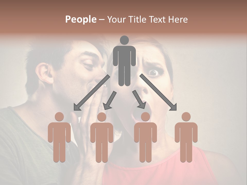 A Man And A Woman Covering Their Mouths With Their Hands PowerPoint Template