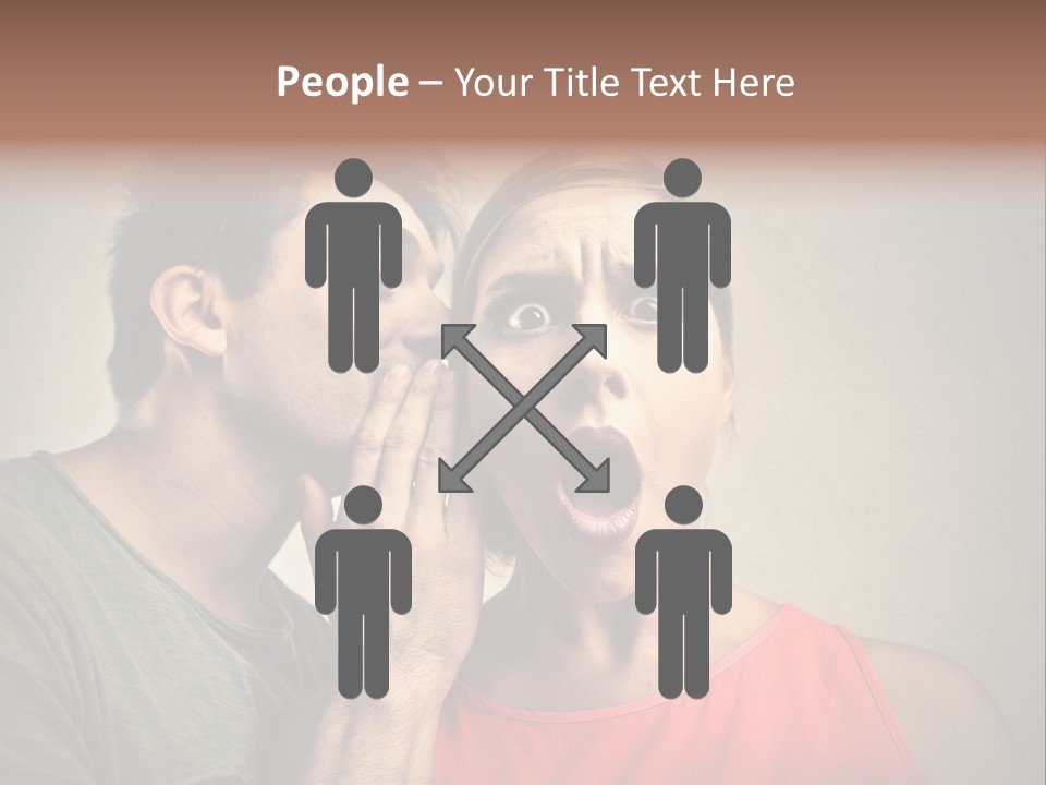 A Man And A Woman Covering Their Mouths With Their Hands PowerPoint Template