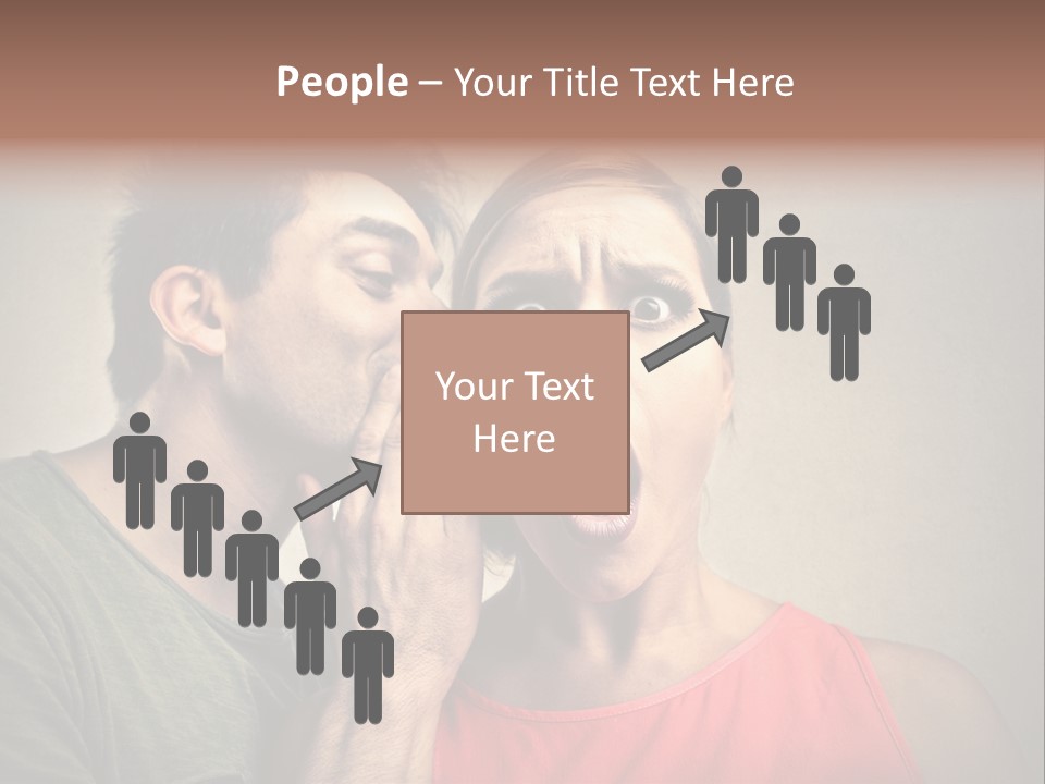 A Man And A Woman Covering Their Mouths With Their Hands PowerPoint Template