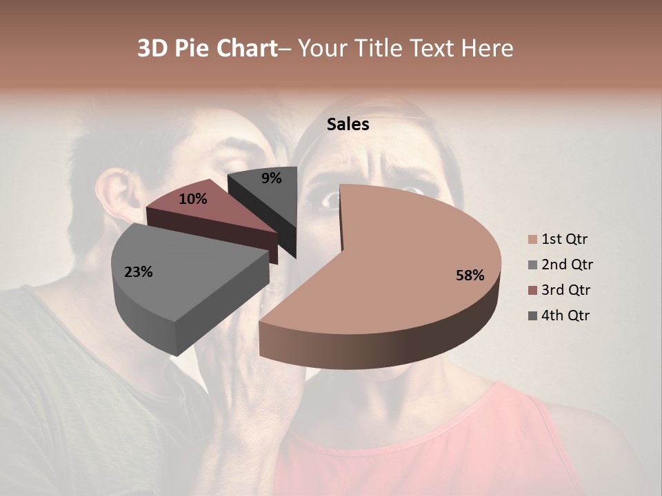 A Man And A Woman Covering Their Mouths With Their Hands PowerPoint Template