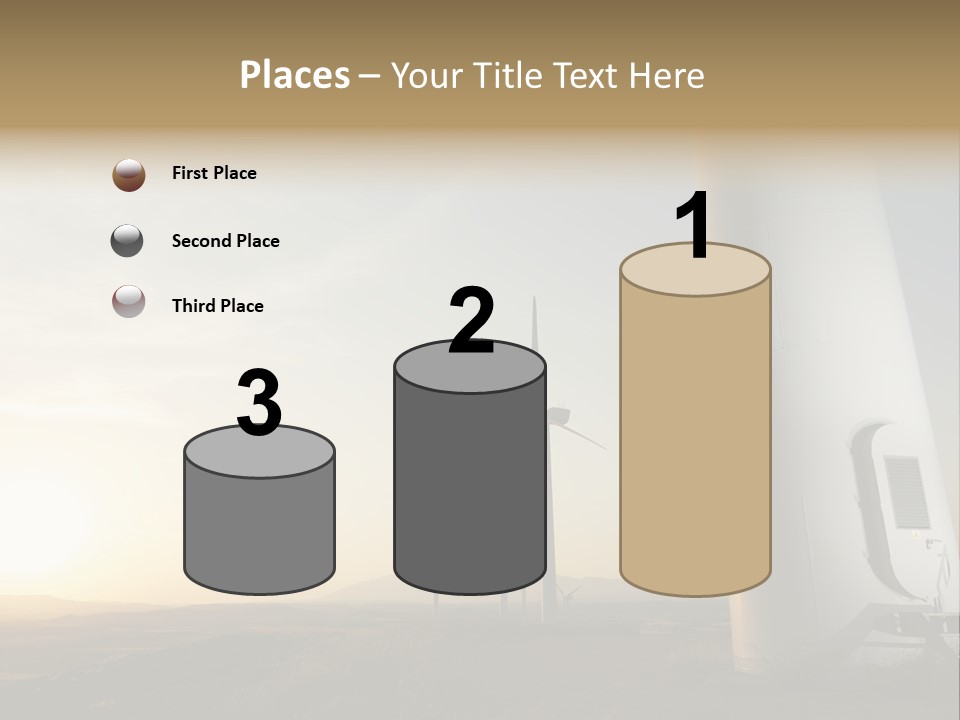 A Wind Farm With Windmills In The Background PowerPoint Template