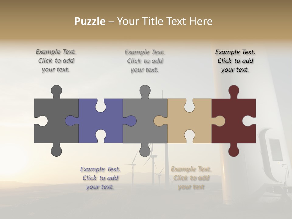 A Wind Farm With Windmills In The Background PowerPoint Template