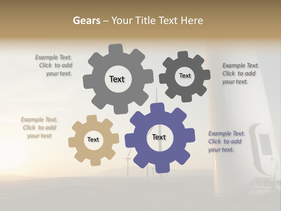 A Wind Farm With Windmills In The Background PowerPoint Template