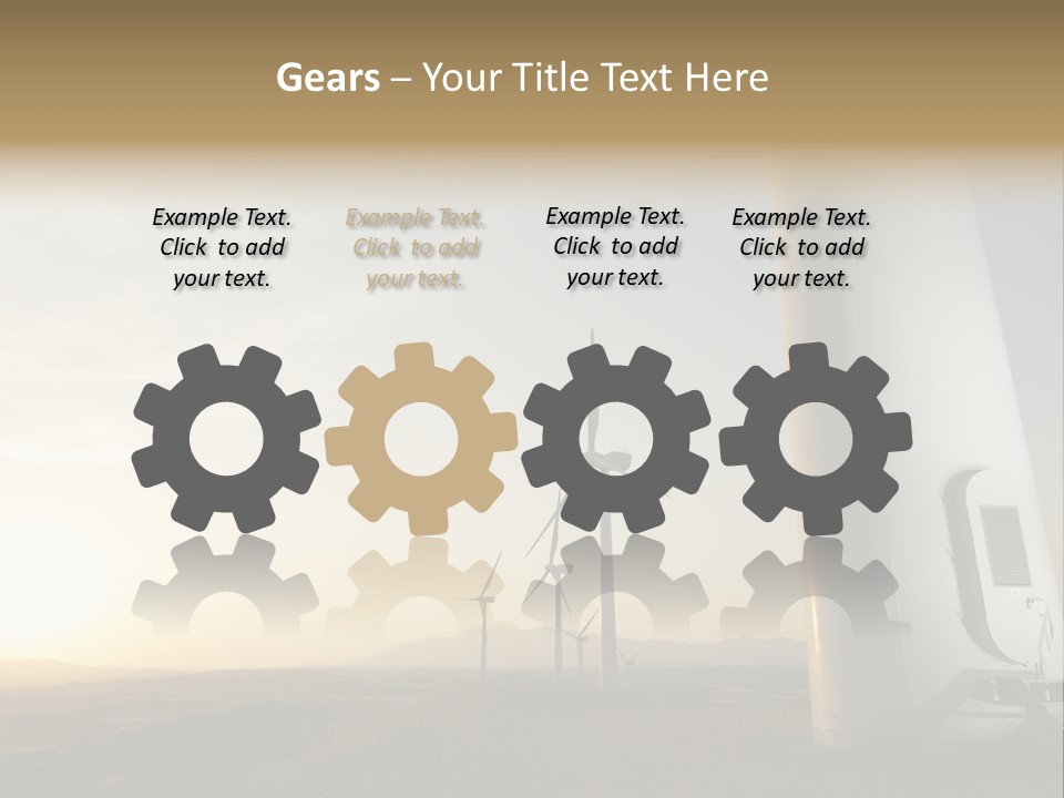 A Wind Farm With Windmills In The Background PowerPoint Template