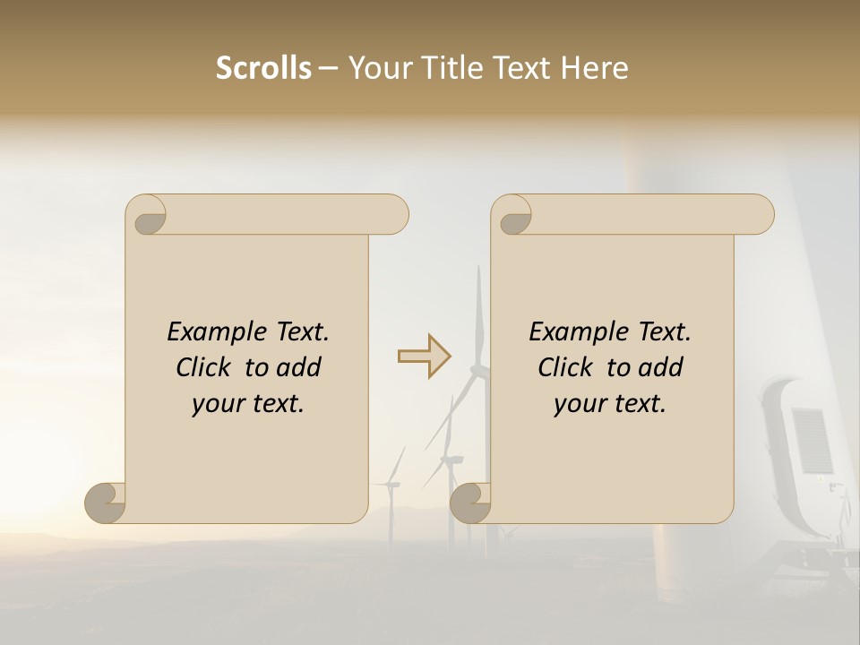 A Wind Farm With Windmills In The Background PowerPoint Template