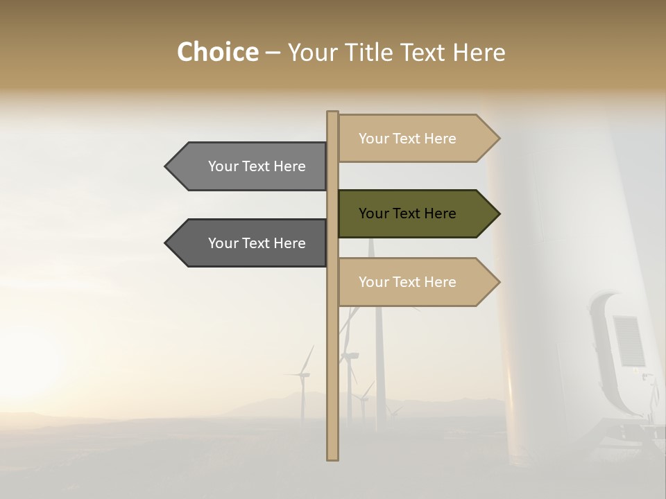 A Wind Farm With Windmills In The Background PowerPoint Template