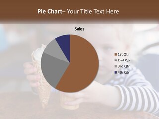 A Little Girl Sitting At A Table With Two Ice Cream Cones PowerPoint Template