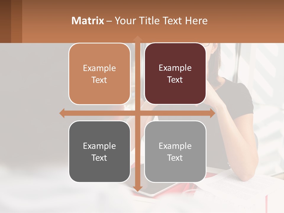 A Woman Sitting At A Table Talking To A Man PowerPoint Template