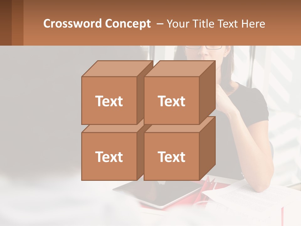 A Woman Sitting At A Table Talking To A Man PowerPoint Template