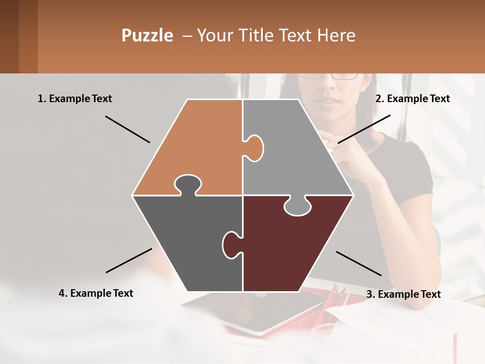 A Woman Sitting At A Table Talking To A Man PowerPoint Template