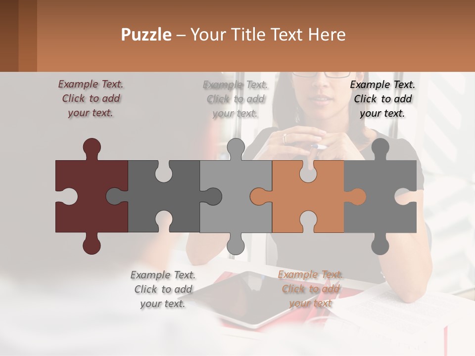 A Woman Sitting At A Table Talking To A Man PowerPoint Template