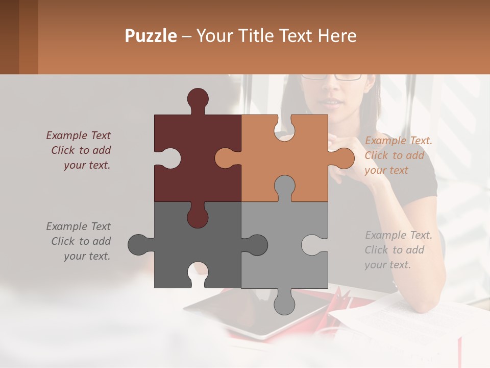 A Woman Sitting At A Table Talking To A Man PowerPoint Template