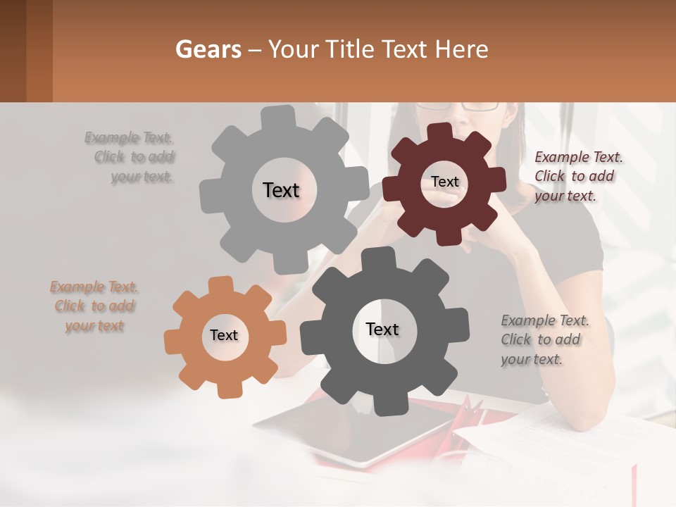 A Woman Sitting At A Table Talking To A Man PowerPoint Template