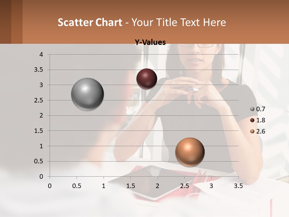 A Woman Sitting At A Table Talking To A Man PowerPoint Template