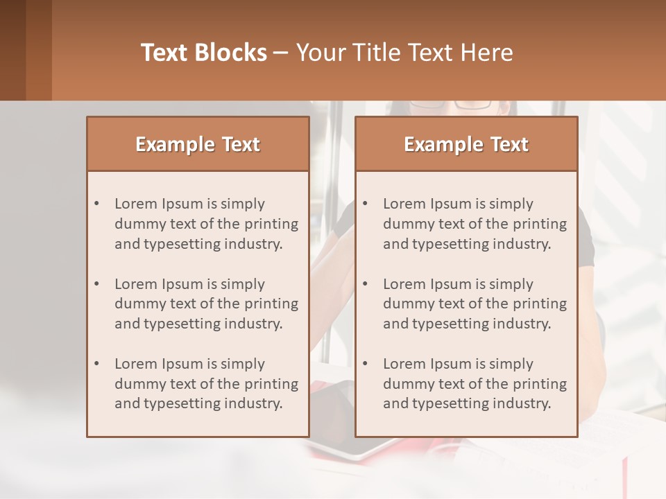 A Woman Sitting At A Table Talking To A Man PowerPoint Template