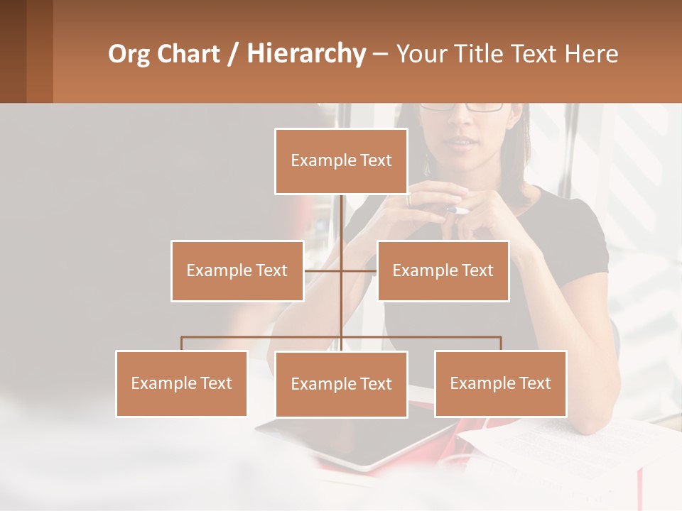 A Woman Sitting At A Table Talking To A Man PowerPoint Template