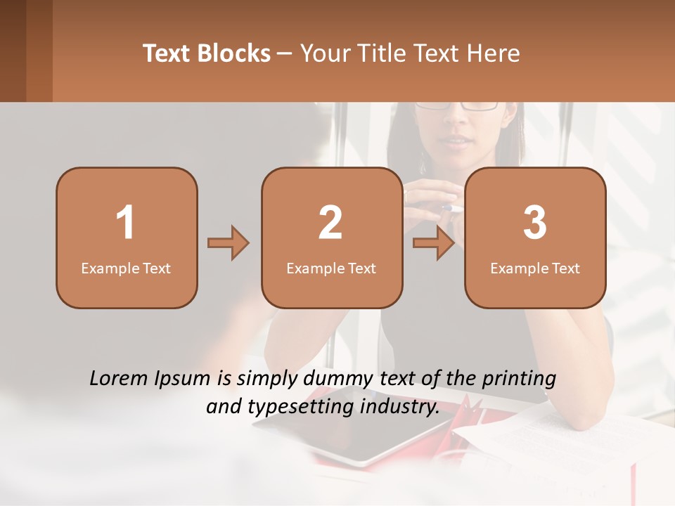 A Woman Sitting At A Table Talking To A Man PowerPoint Template
