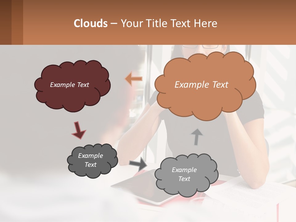A Woman Sitting At A Table Talking To A Man PowerPoint Template
