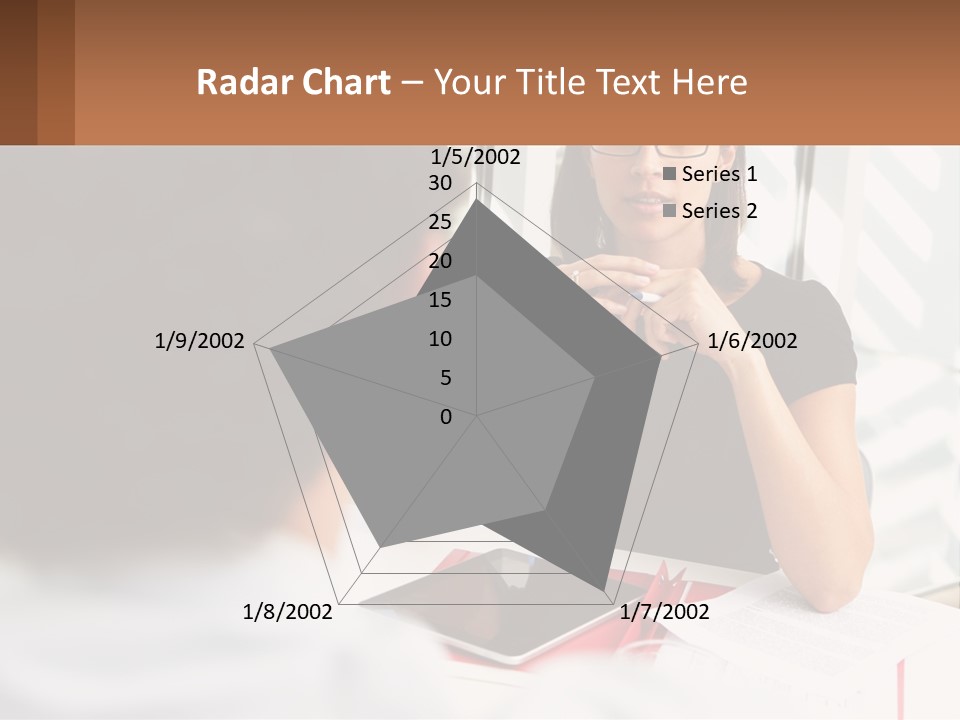 A Woman Sitting At A Table Talking To A Man PowerPoint Template