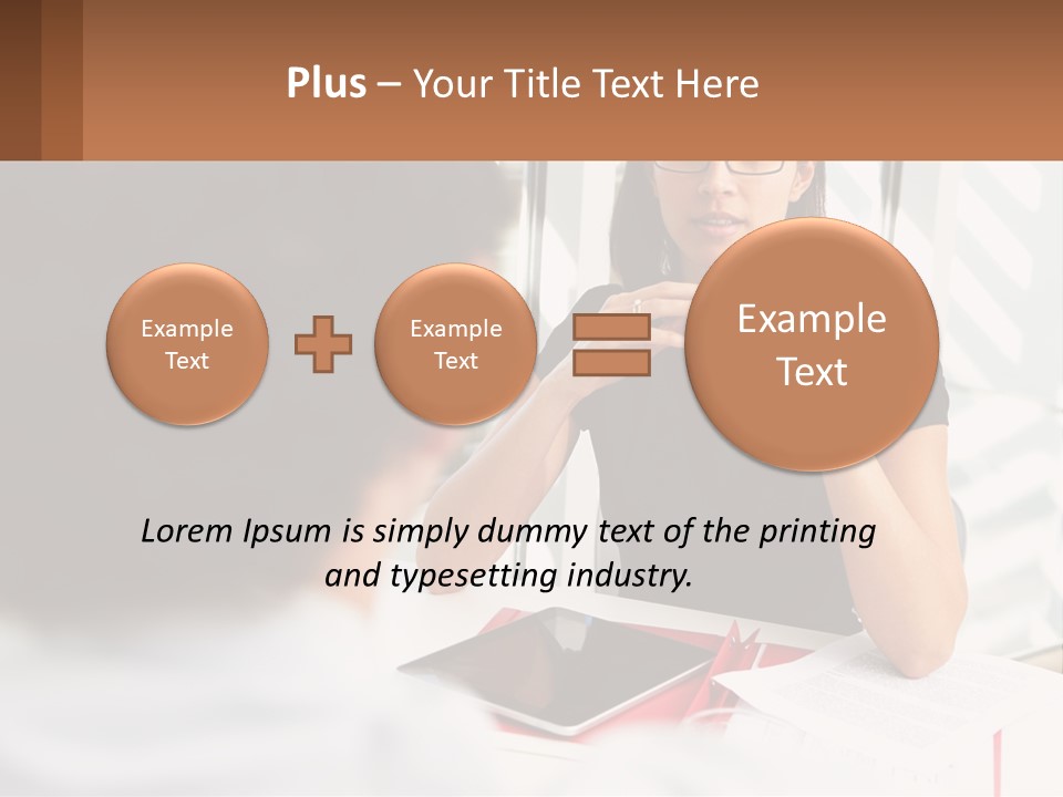 A Woman Sitting At A Table Talking To A Man PowerPoint Template