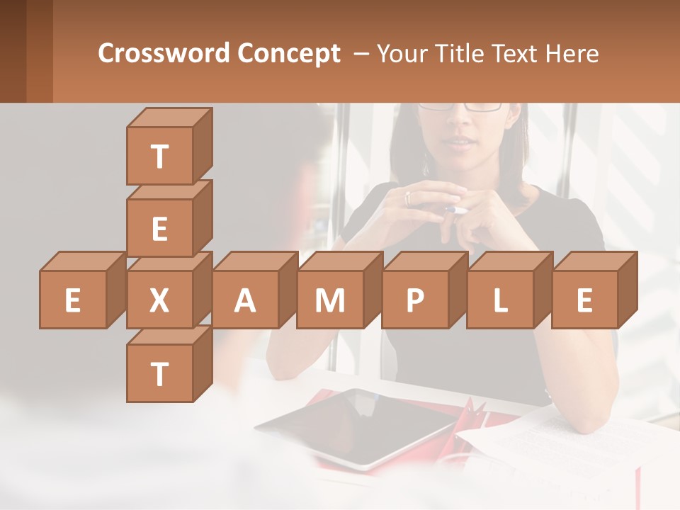 A Woman Sitting At A Table Talking To A Man PowerPoint Template