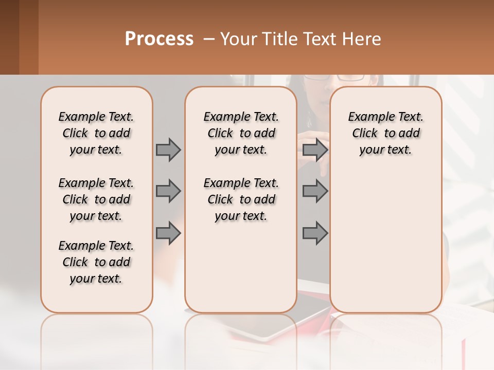 A Woman Sitting At A Table Talking To A Man PowerPoint Template