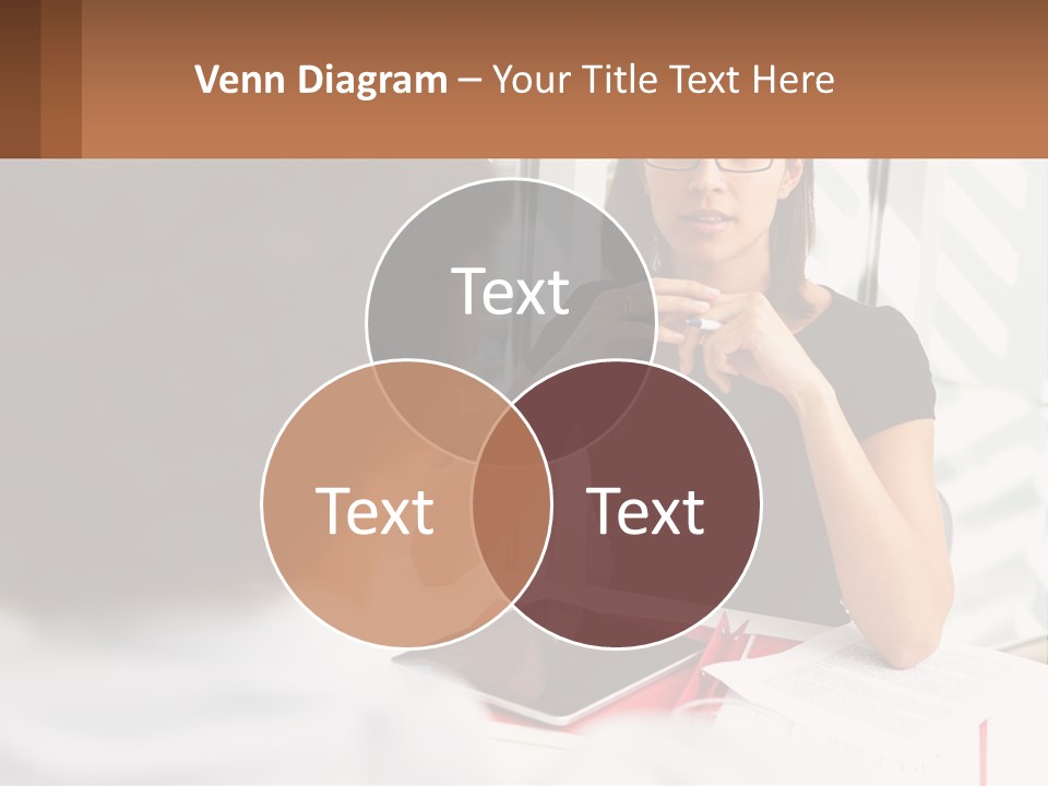 A Woman Sitting At A Table Talking To A Man PowerPoint Template