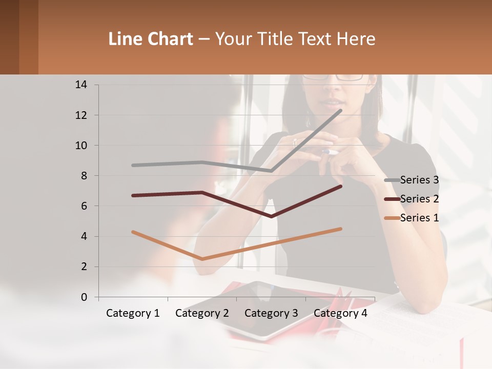A Woman Sitting At A Table Talking To A Man PowerPoint Template