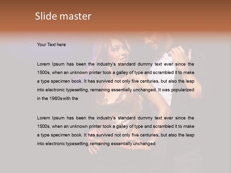 A Man Standing Next To A Woman With A Disco Ball On Her Head PowerPoint Template