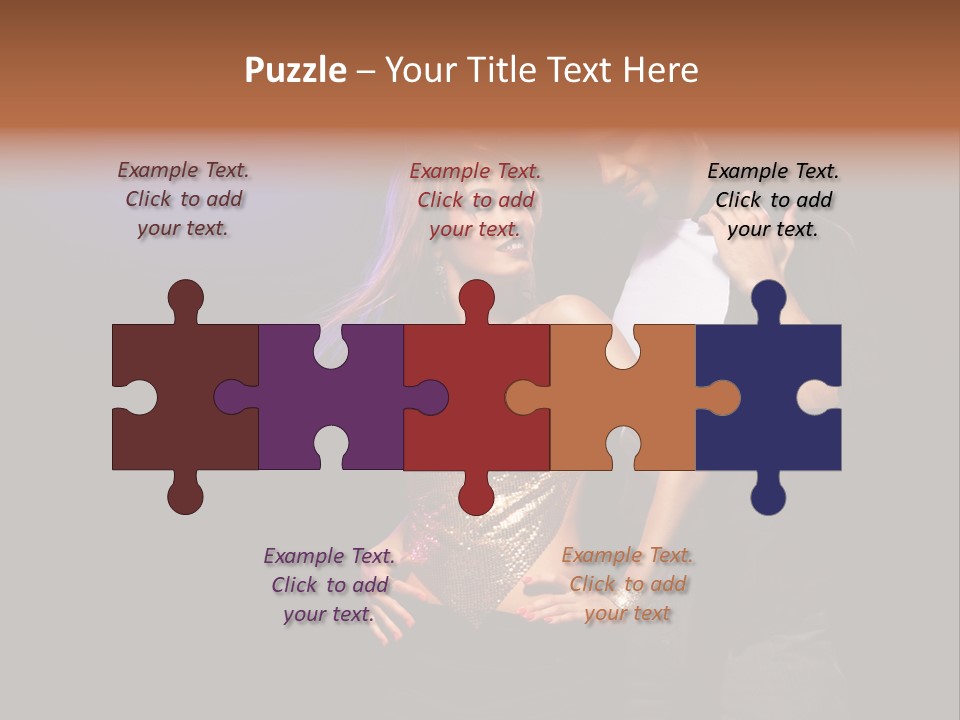 A Man Standing Next To A Woman With A Disco Ball On Her Head PowerPoint Template