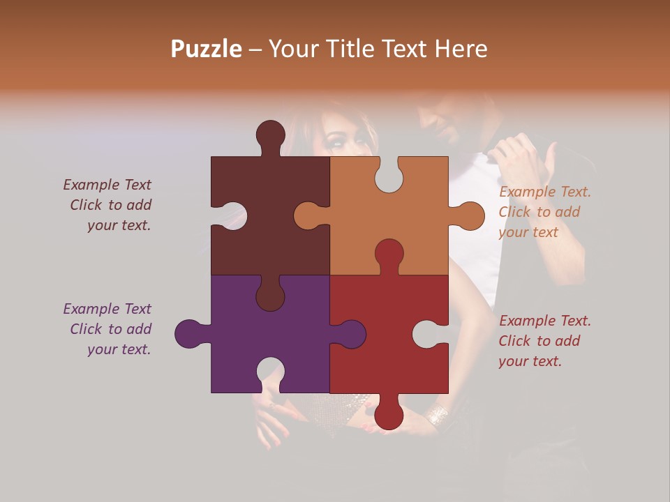 A Man Standing Next To A Woman With A Disco Ball On Her Head PowerPoint Template