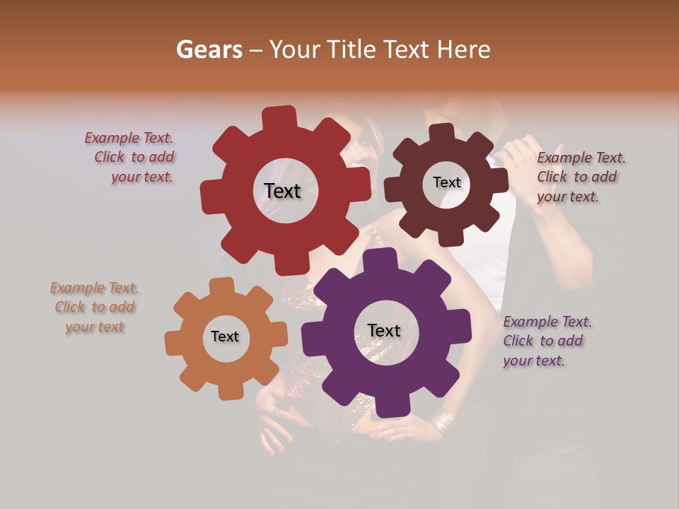 A Man Standing Next To A Woman With A Disco Ball On Her Head PowerPoint Template