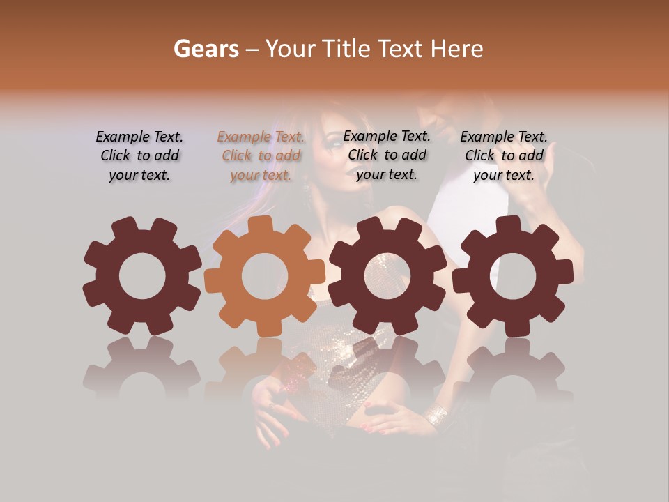 A Man Standing Next To A Woman With A Disco Ball On Her Head PowerPoint Template