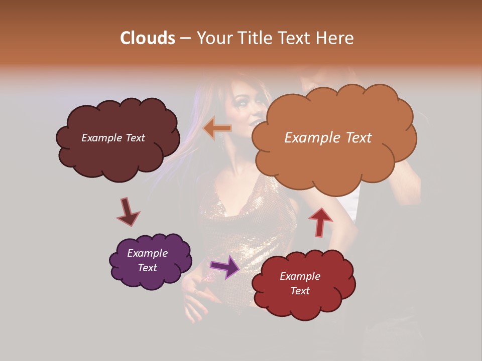 A Man Standing Next To A Woman With A Disco Ball On Her Head PowerPoint Template