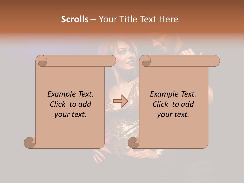 A Man Standing Next To A Woman With A Disco Ball On Her Head PowerPoint Template