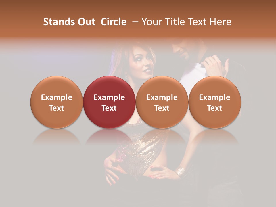 A Man Standing Next To A Woman With A Disco Ball On Her Head PowerPoint Template