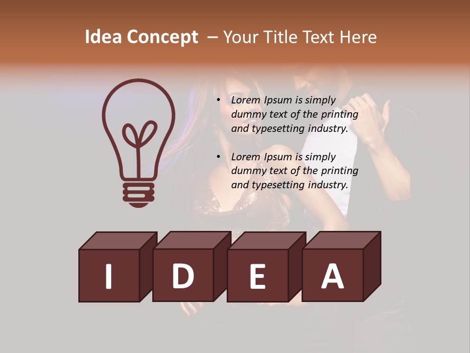 A Man Standing Next To A Woman With A Disco Ball On Her Head PowerPoint Template