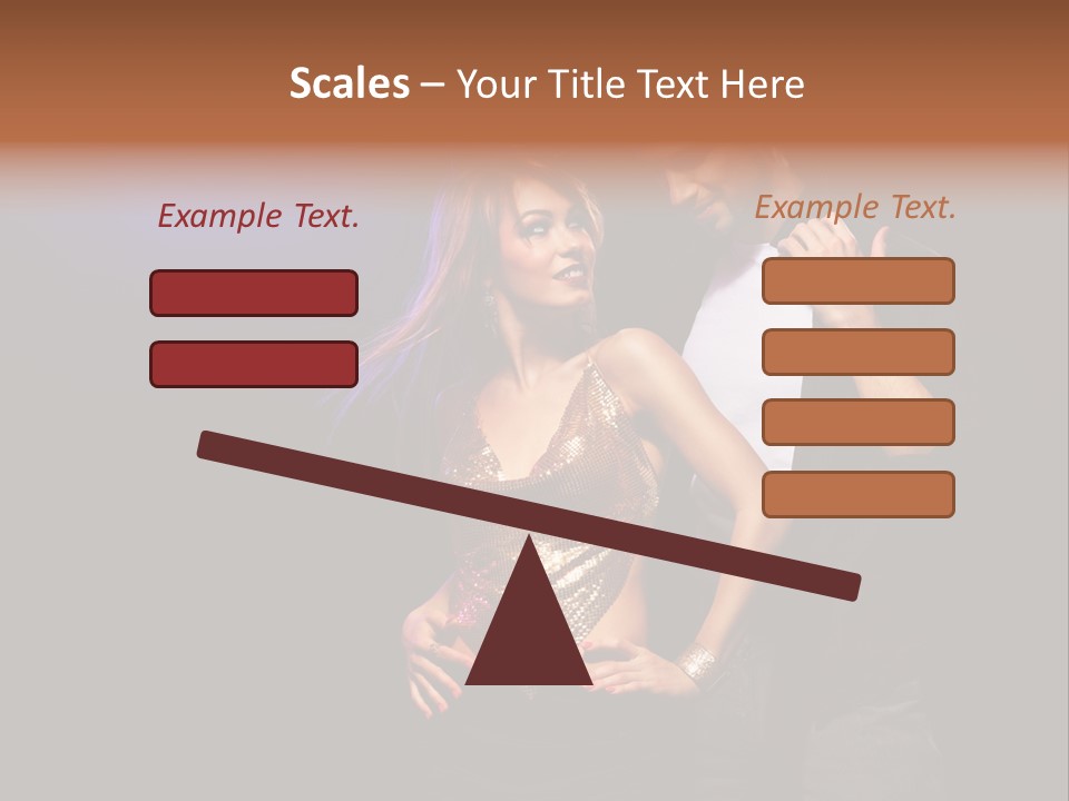 A Man Standing Next To A Woman With A Disco Ball On Her Head PowerPoint Template