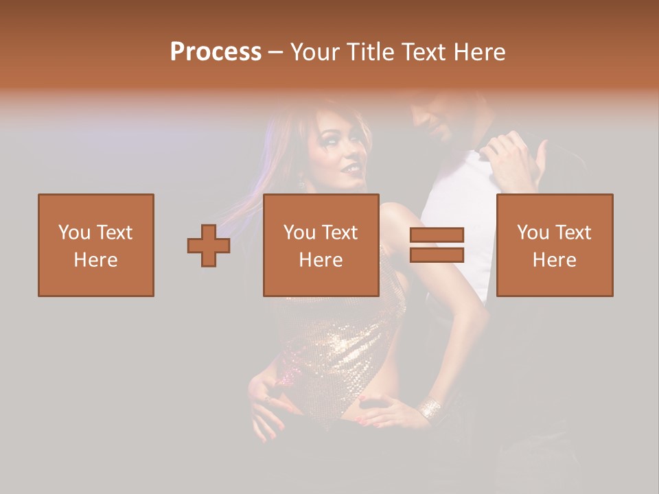 A Man Standing Next To A Woman With A Disco Ball On Her Head PowerPoint Template