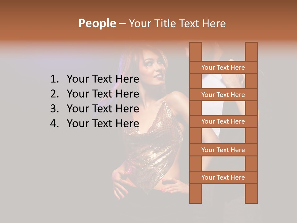 A Man Standing Next To A Woman With A Disco Ball On Her Head PowerPoint Template